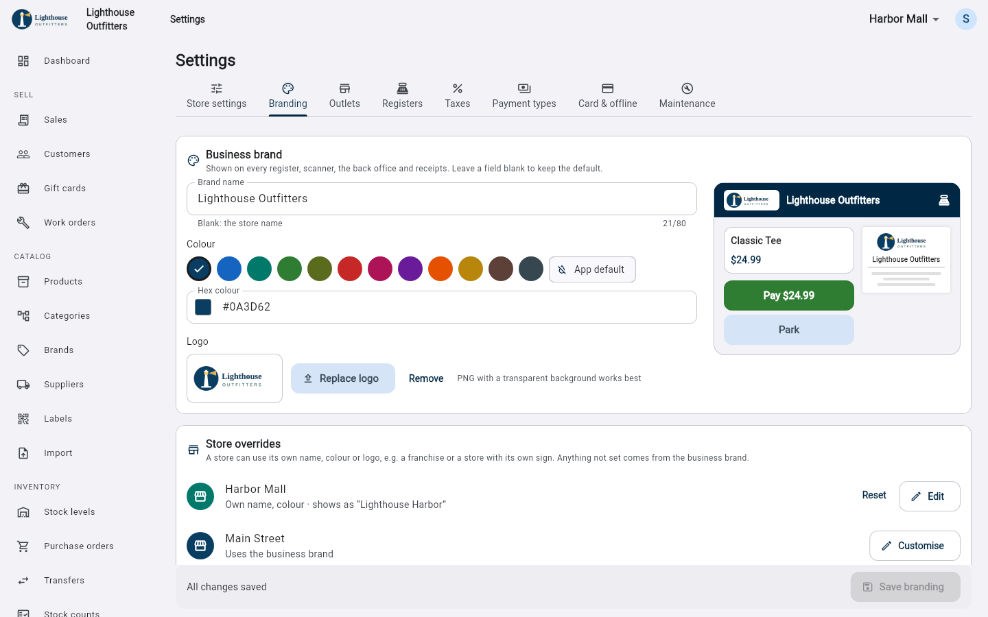 Settings: Branding