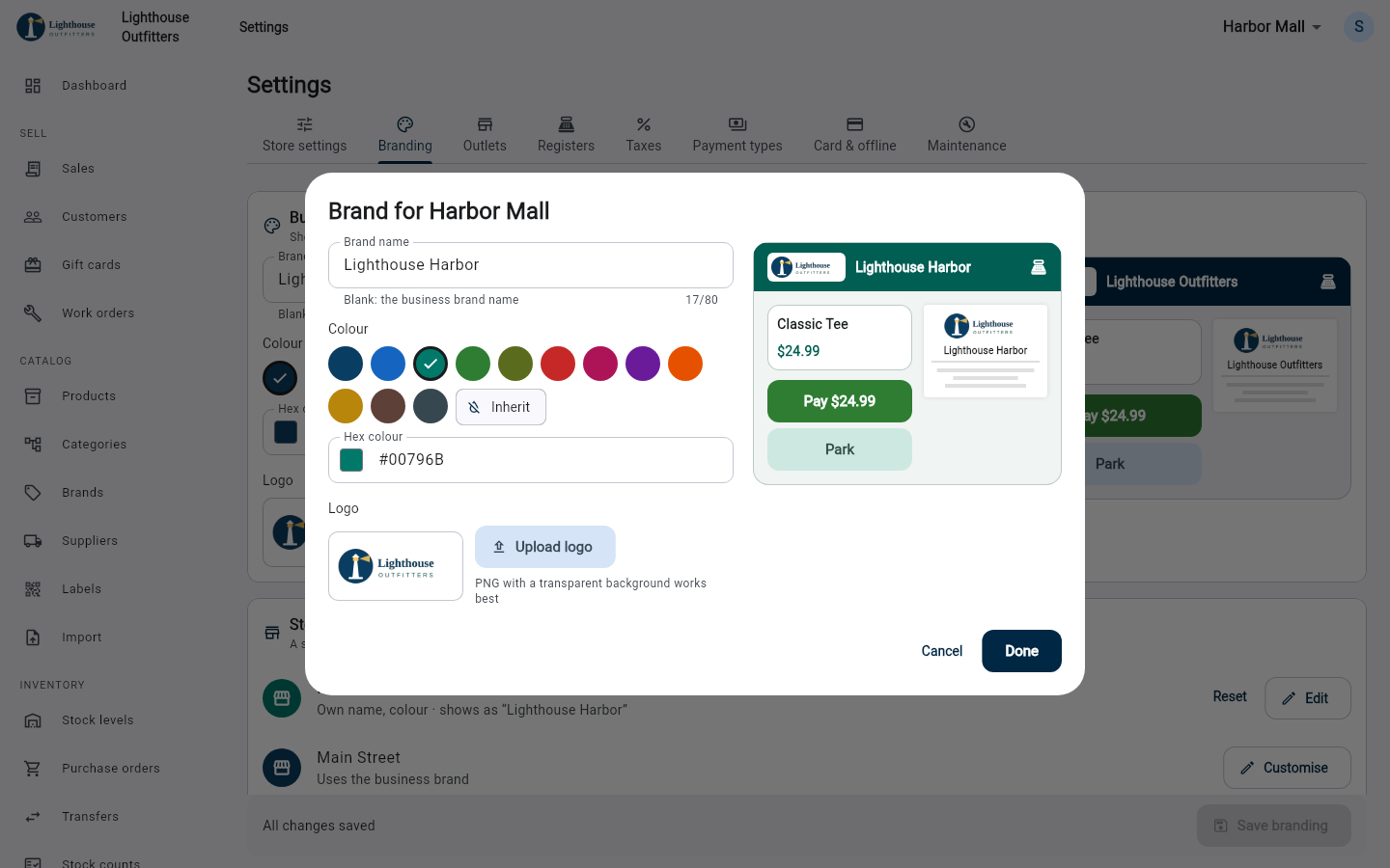 Settings: a store's brand