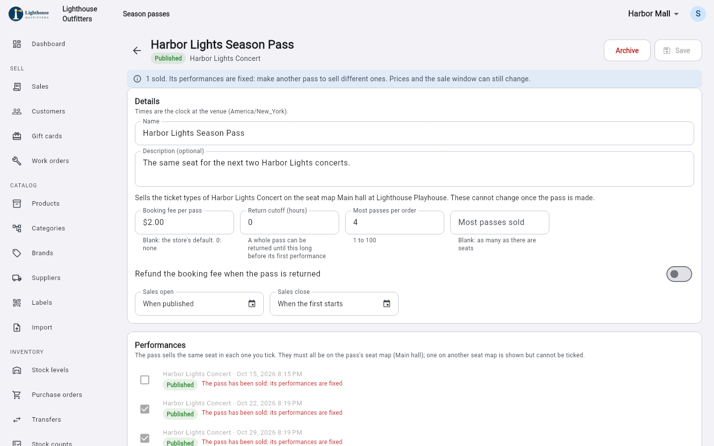 A season pass