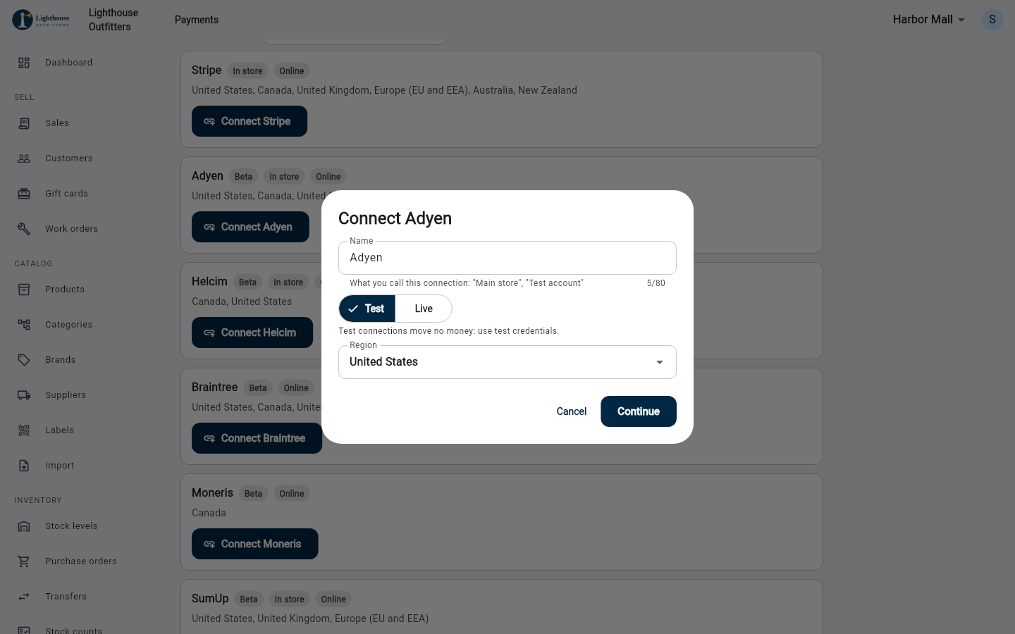Payments: connect a provider