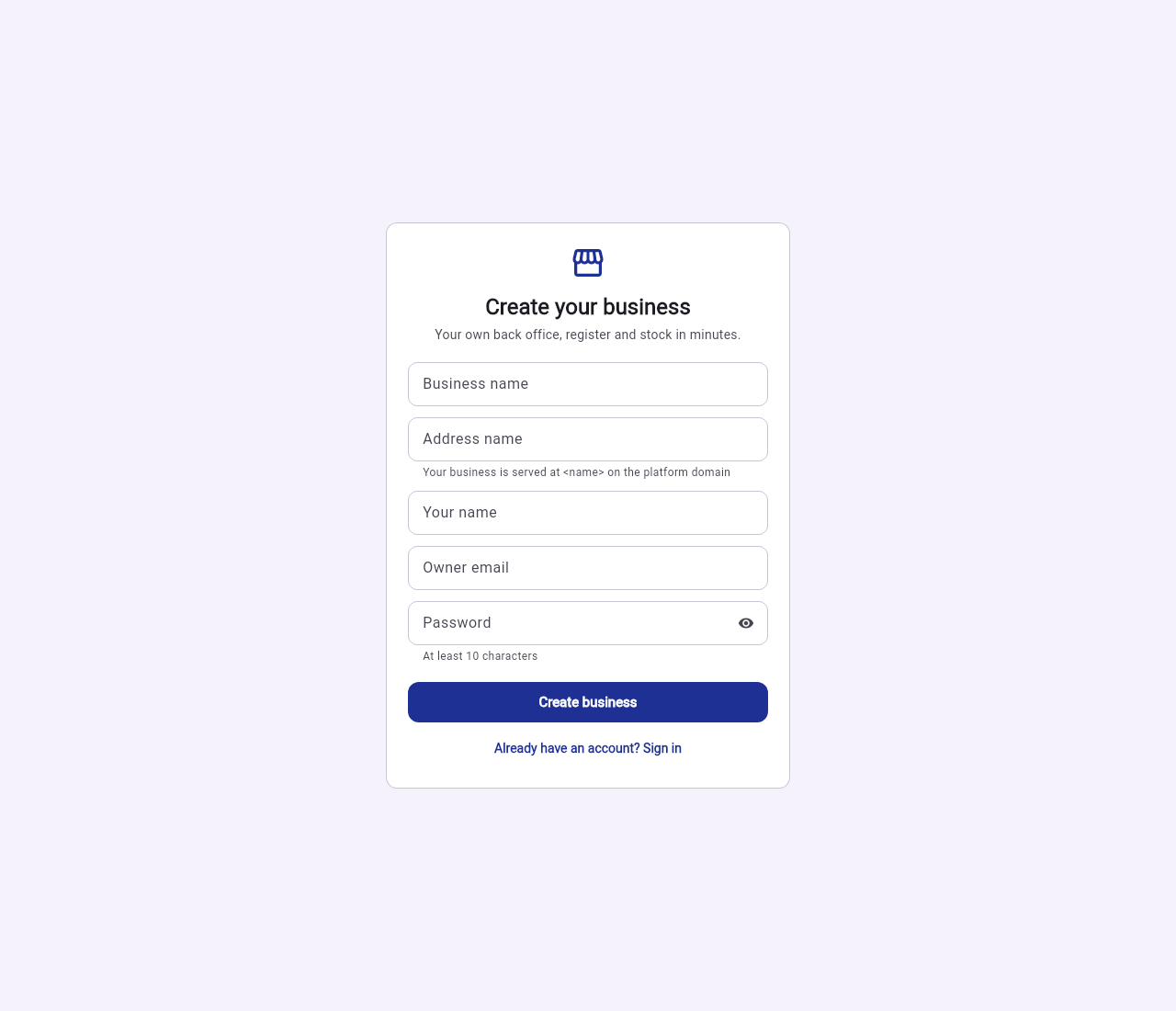 Sign up