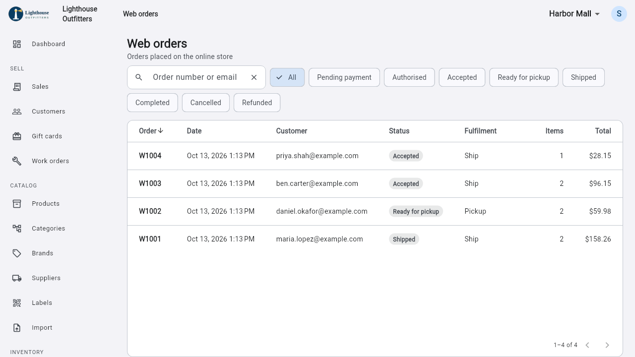 Online orders