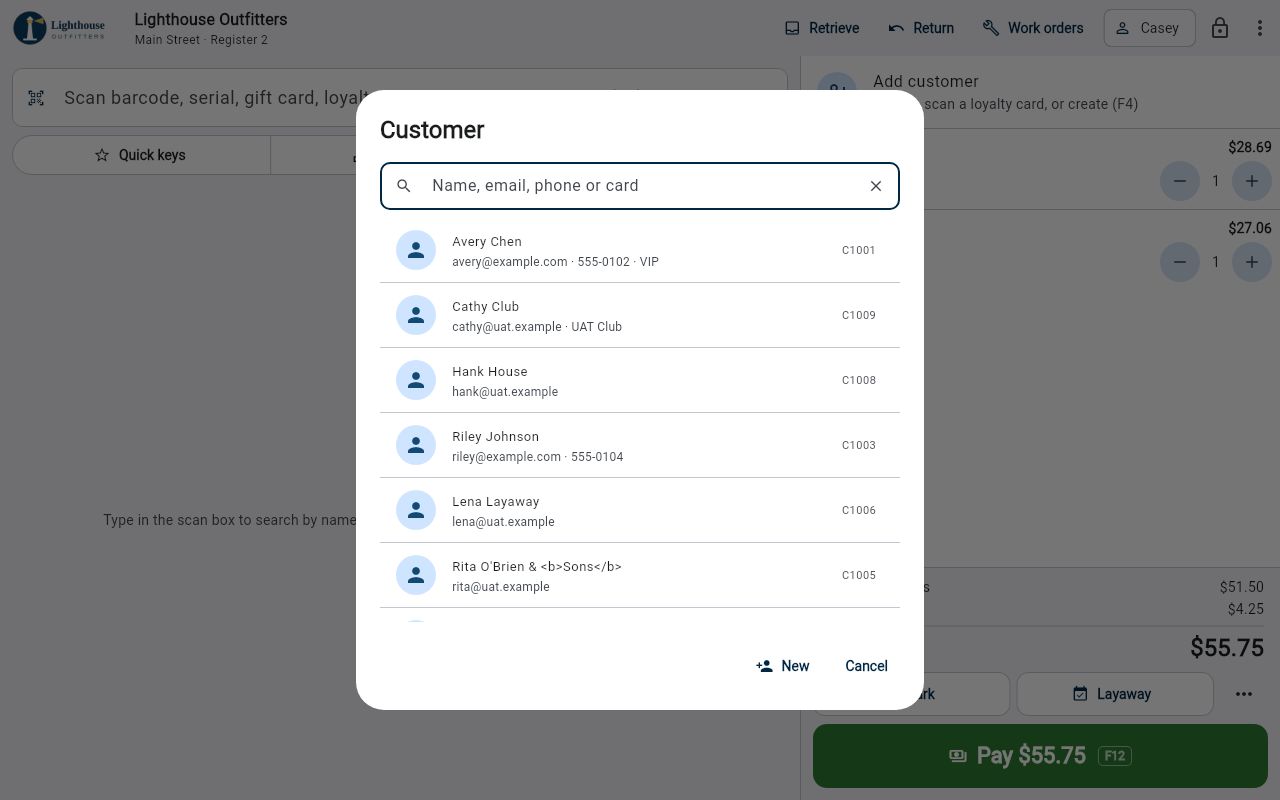 Attach a customer
