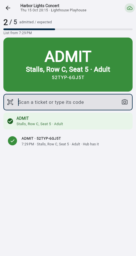 Admit: a good ticket